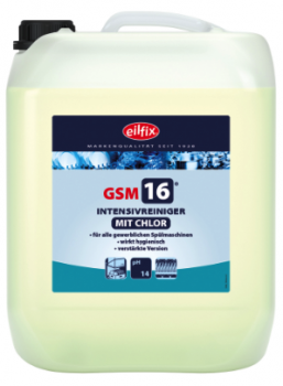 GSM 16 Intensiv-Reiniger flüssig –mit Chlor– für Geschirrspülmaschinen 14 Kg Kanister